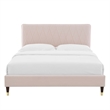 Modway Phillipa Performance Velvet King Platform Bed in Pink