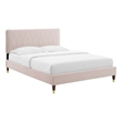 Modway Phillipa Performance Velvet King Platform Bed in Pink