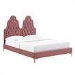 Modway Alexandria Tufted Performance Velvet Twin Platform Bed - Dusty Rose Pink