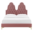 Modway Alexandria Tufted Performance Velvet Twin Platform Bed - Dusty Rose Pink