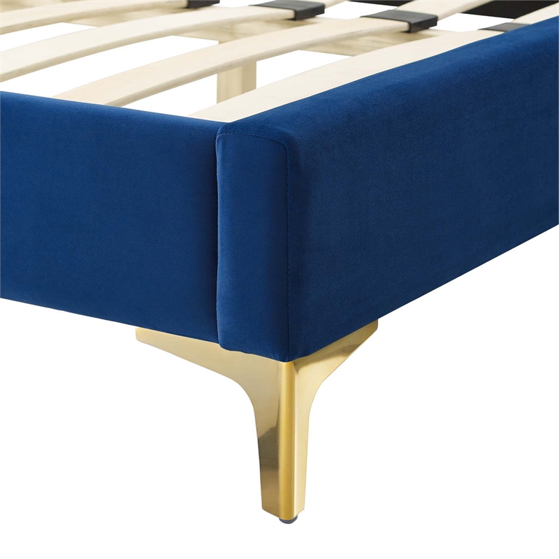 Modway Alexandria Tufted Performance Velvet Twin Platform Bed - Navy