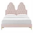 Modway Alexandria Tufted Performance Velvet Twin Platform Bed - Pink