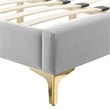 Modway Sienna Performance Velvet Full Platform Bed in Light Gray