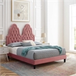 Modway Alexandria Performance Velvet Twin Platform Bed in Dusty Rose Pink