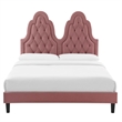 Modway Alexandria Performance Velvet Twin Platform Bed in Dusty Rose Pink