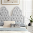 Modway Alexandria Performance Velvet Twin Platform Bed in Light Gray