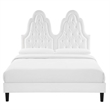 Modway Alexandria Performance Velvet Twin Platform Bed in White