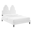 Modway Alexandria Performance Velvet Twin Platform Bed in White