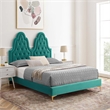 Modway Alexandria Tufted Performance Velvet King Platform Bed - Teal Blue