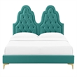 Modway Alexandria Tufted Performance Velvet King Platform Bed - Teal Blue