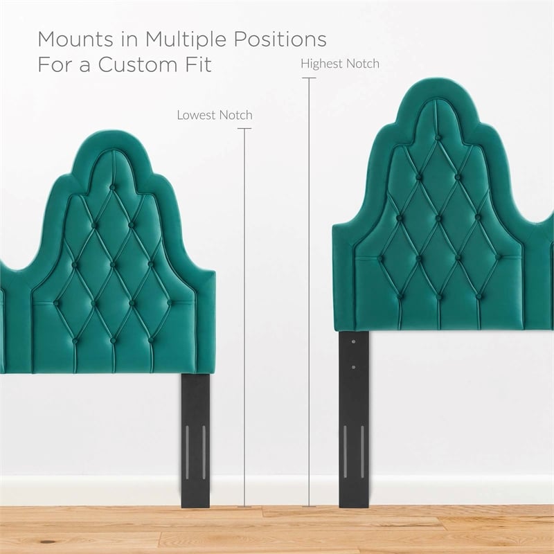 Modway Alexandria Tufted Performance Velvet King Platform Bed - Teal Blue