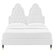Modway Alexandria Tufted Performance Velvet King Platform Bed in White
