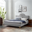 Modway Sunny Modern Style Performance Velvet Full Bed in Light Gray