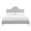 Modway Sunny Modern Style Performance Velvet Full Bed in Light Gray