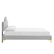 Modway Sunny Modern Style Performance Velvet Full Bed in Light Gray