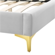 Modway Sunny Modern Style Performance Velvet Full Bed in Light Gray
