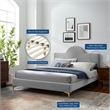 Modway Sunny Modern Style Performance Velvet Full Bed in Light Gray