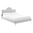 Modway Sunny Modern Style Performance Velvet Full Bed in Light Gray