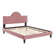 Modway Soleil Modern Style Performance Velvet King Bed in Dusty Rose Pink
