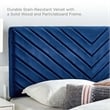 Modway Roxanne Modern Performance Velvet Full Platform Bed in Navy