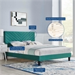 Modway Roxanne Modern Performance Velvet Full Platform Bed in Teal Blue