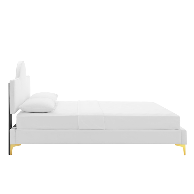 Modway Sunny Modern Style Performance Velvet King Bed in White