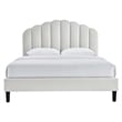 Modway Daisy Modern Performance Velvet Full Platform Bed in Light Gray