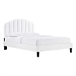 Modway Daisy Modern Performance Velvet Full Platform Bed in White
