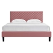Modway Garcelle Modern Performance Velvet King Platform Bed in Dusty Rose Pink