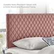 Modway Garcelle Modern Performance Velvet King Platform Bed in Dusty Rose Pink