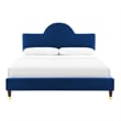 Modway Aurora Modern Style Performance Velvet Full Bed in Navy