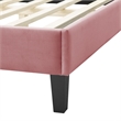 Modway Soleil Modern Style Performance Velvet Twin Bed in Dusty Rose Pink