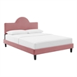 Modway Soleil Modern Style Performance Velvet Twin Bed in Dusty Rose Pink