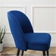 Modway Rouse Performance Velvet Counter Stool in Navy With Black Legs
