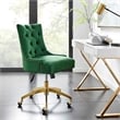 Modway Regent Modern Velvet Swivel Office Chair in Gold & Emerald Green
