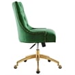 Modway Regent Modern Velvet Swivel Office Chair in Gold & Emerald Green