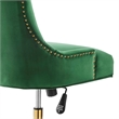 Modway Regent Modern Velvet Swivel Office Chair in Gold & Emerald Green