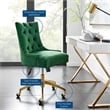 Modway Regent Modern Velvet Swivel Office Chair in Gold & Emerald Green