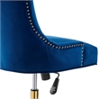 Modway Regent Modern Velvet Swivel Office Chair in Gold & Navy