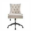 Modway Regent Tufted Back Modern Fabric Swivel Office Chair in Beige/Black
