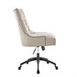 Modway Regent Tufted Back Modern Fabric Swivel Office Chair in Beige/Black