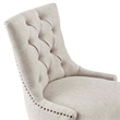 Modway Regent Tufted Back Modern Fabric Swivel Office Chair in Beige/Black
