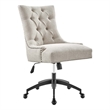 Modway Regent Tufted Back Modern Fabric Swivel Office Chair in Beige/Black