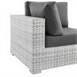 Modway Convene Modern Fabric Outdoor Patio Corner Chair in Light Gray/Charcoal