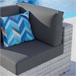 Modway Convene Modern Fabric Outdoor Patio Corner Chair in Light Gray/Charcoal