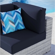 Modway Convene Modern Fabric Outdoor Patio Corner Chair in Light Gray/Navy