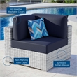 Modway Convene Modern Fabric Outdoor Patio Corner Chair in Light Gray/Navy
