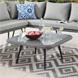 Modway Endeavor Square Rattan Outdoor Patio Coffee Table in Gray