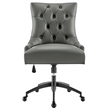 Modway Regent Tufted Back Modern Faux Leather Swivel Office Chair in Gray/Black