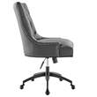 Modway Regent Tufted Back Modern Faux Leather Swivel Office Chair in Gray/Black